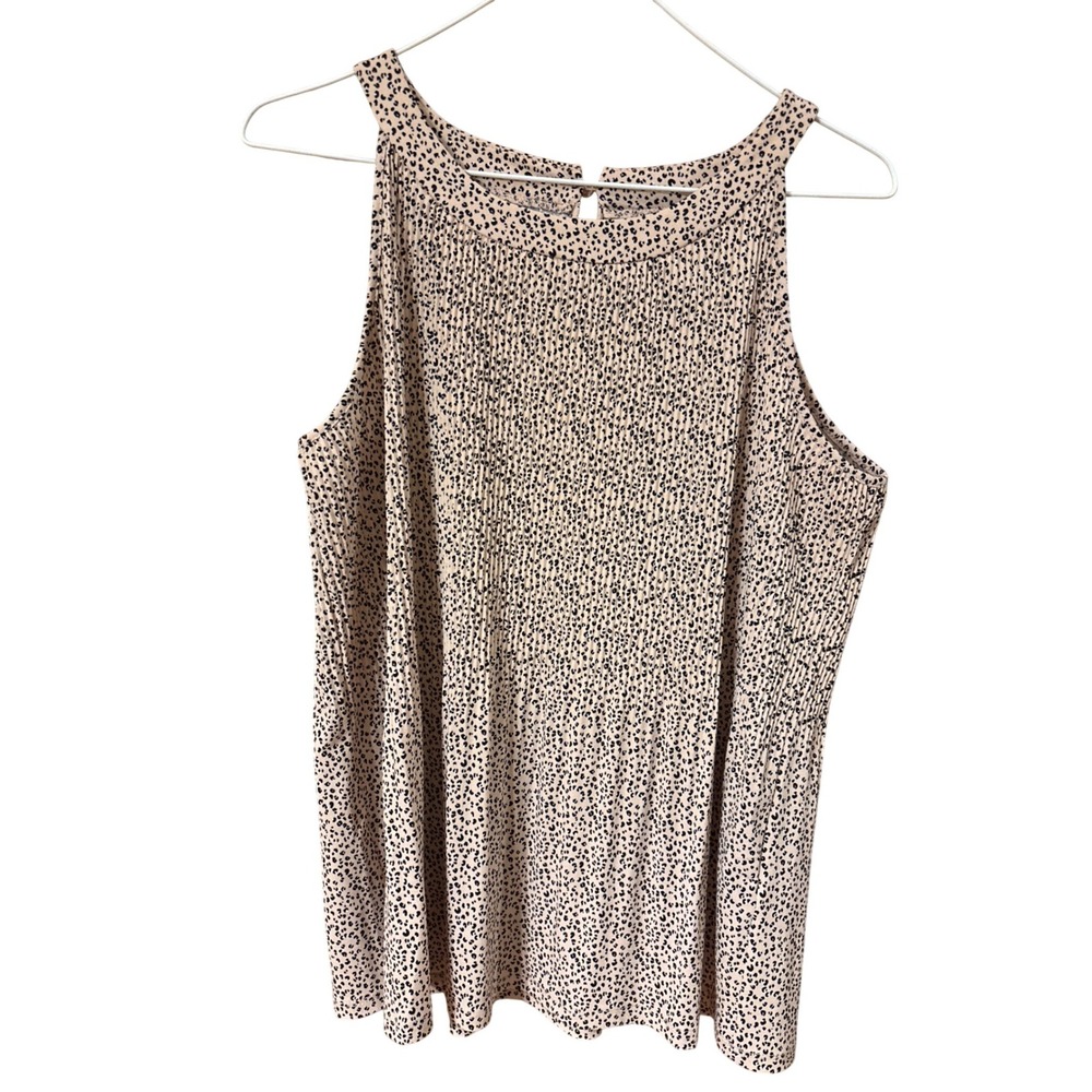 Adrianna Papell Womens Cheetah Print Pleated Halter Top Tan‎ Black M